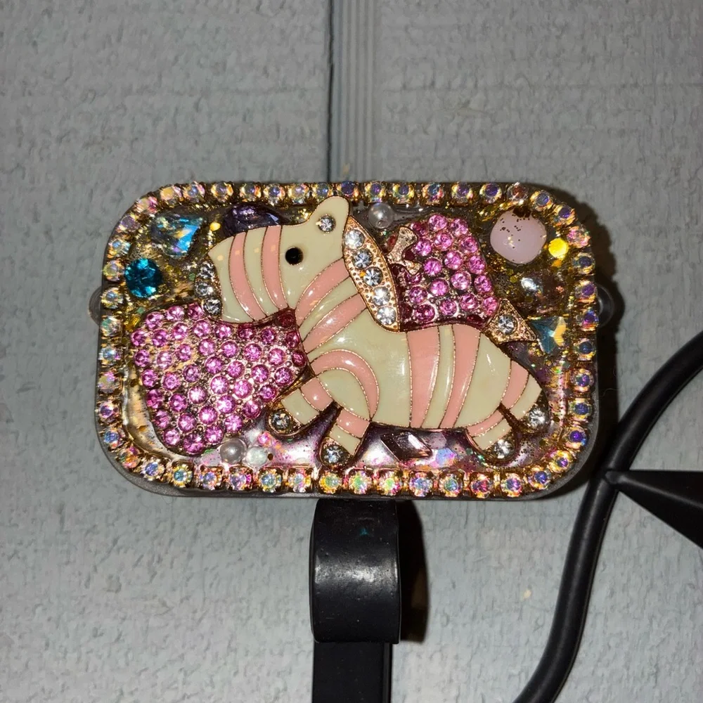 Colorful Rhinestone Zebra phone clip